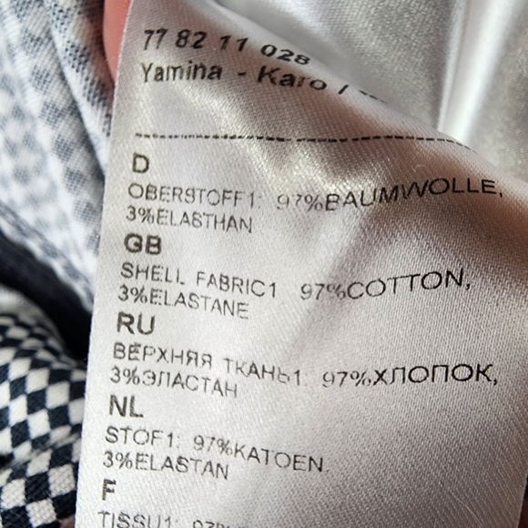 Sportalm Indian Rhapsody Fitted Bomber Jacket Navy White Checker Size 36/Small - Picture 15 of 16